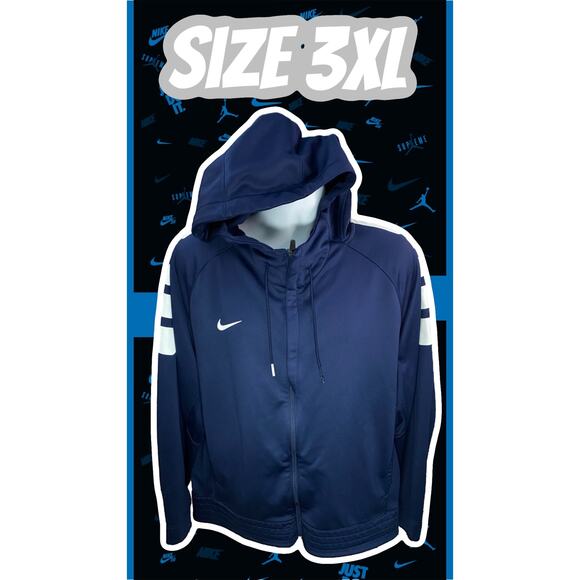 Nike Jacket Mens Basketball Hoodie Spotlight Navy Blue Size 3XL - Picture 1 of 11